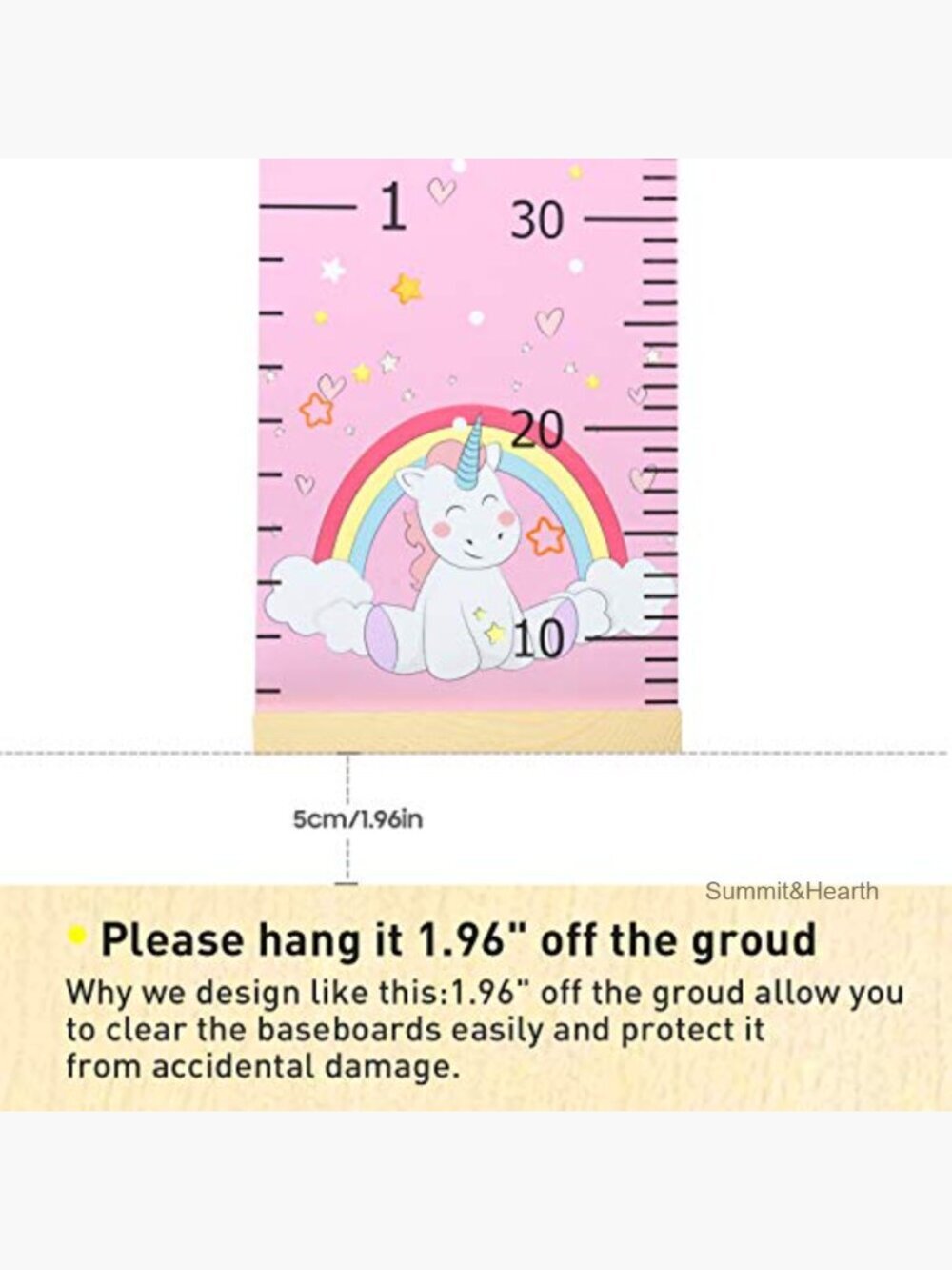 Kids Wall Growth Chart Ruler 79 Inch Removable Height Measure Canvas - Picture 5 of 5